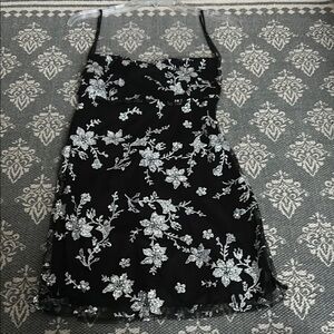 Floral Embroidered Black Dress